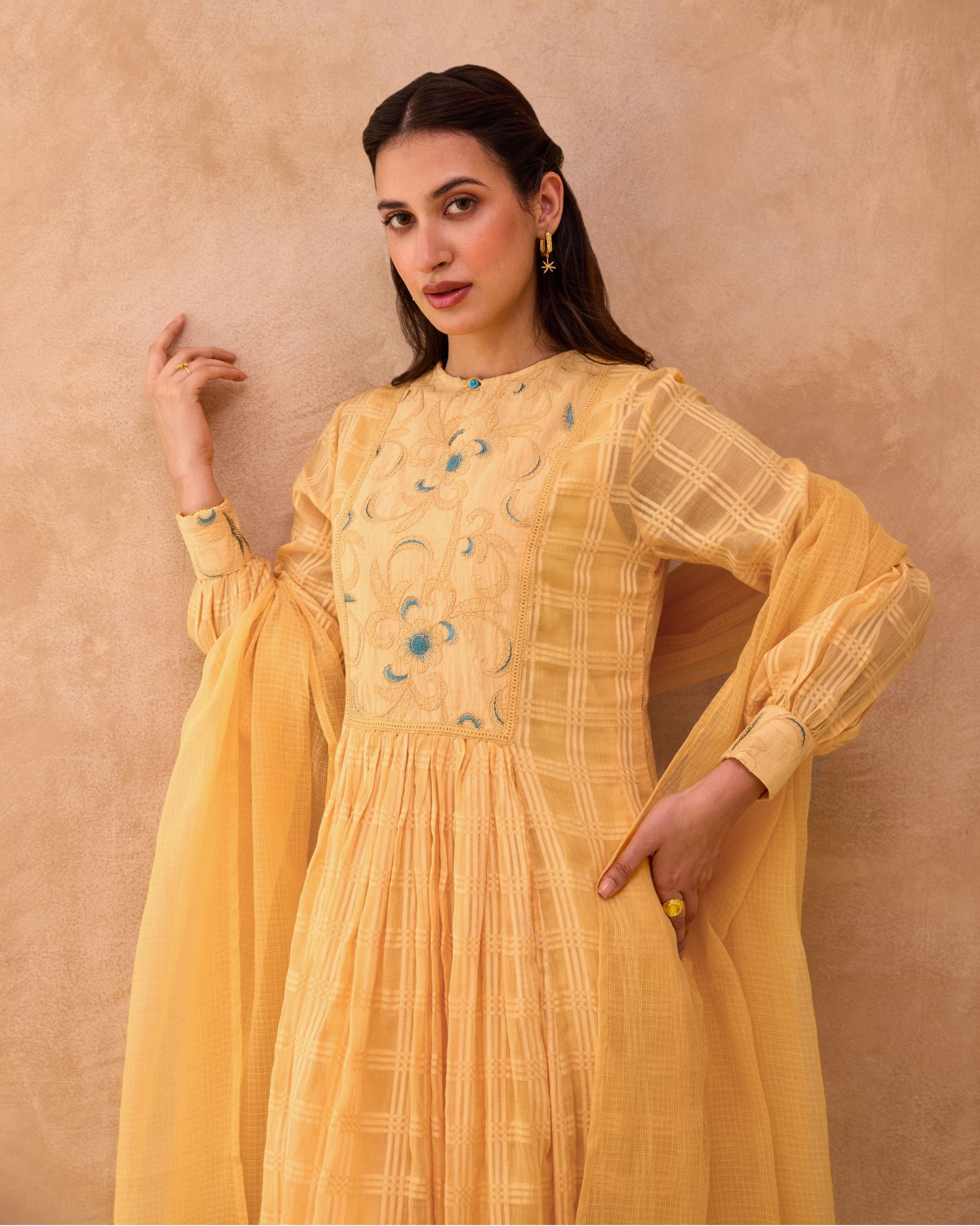 Marigold Muse Kurta Set by Taro India with at Kamakhyaa for sustainable fashion