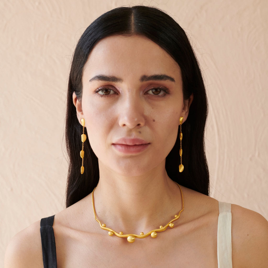 Nacre Drop Earring by The Loom Art with Long Earrings, Orbis by The Loom Art at Kamakhyaa for sustainable fashion