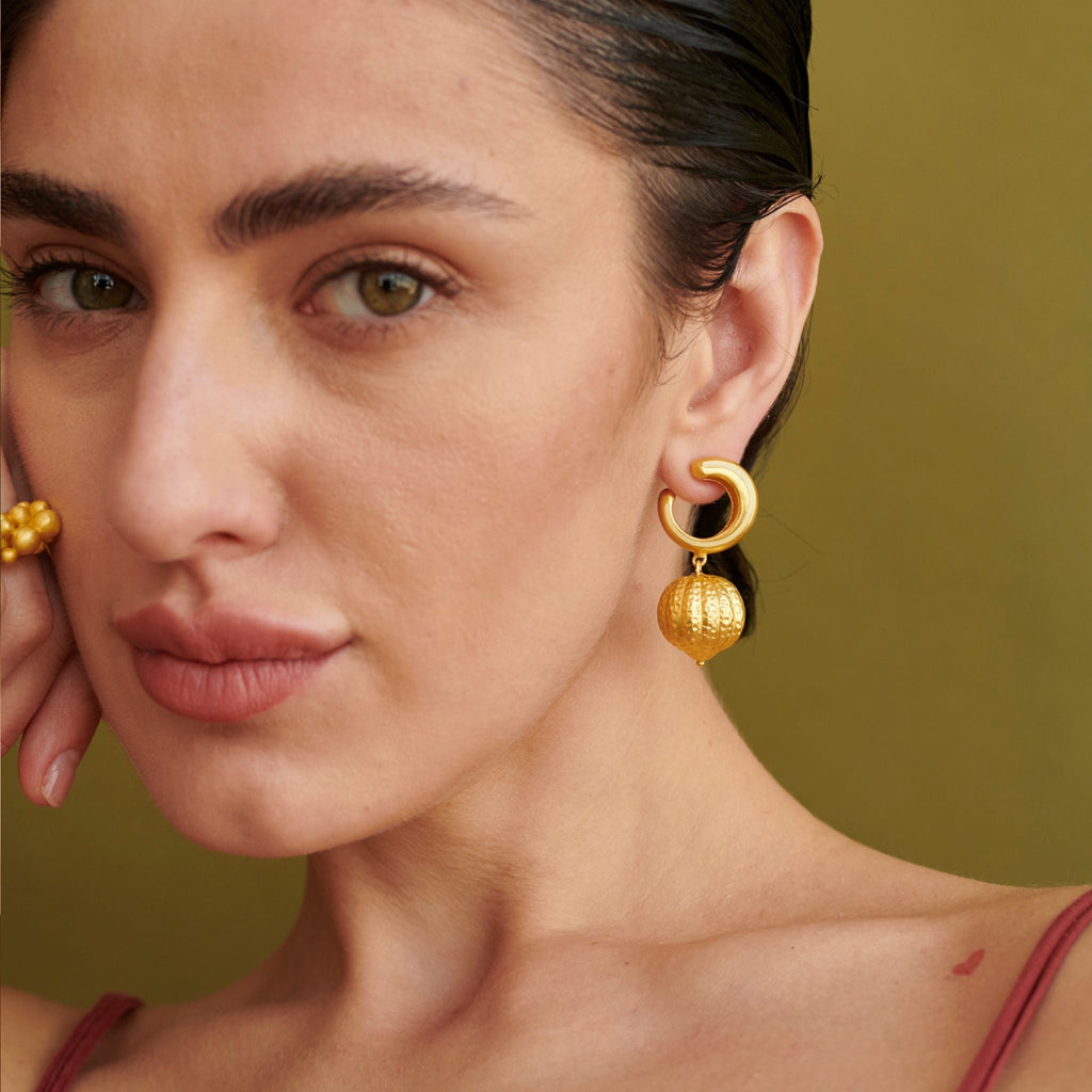 Swirl Enamel Drop Earring by The Loom Art with Long Earrings, Orbis by The Loom Art at Kamakhyaa for sustainable fashion