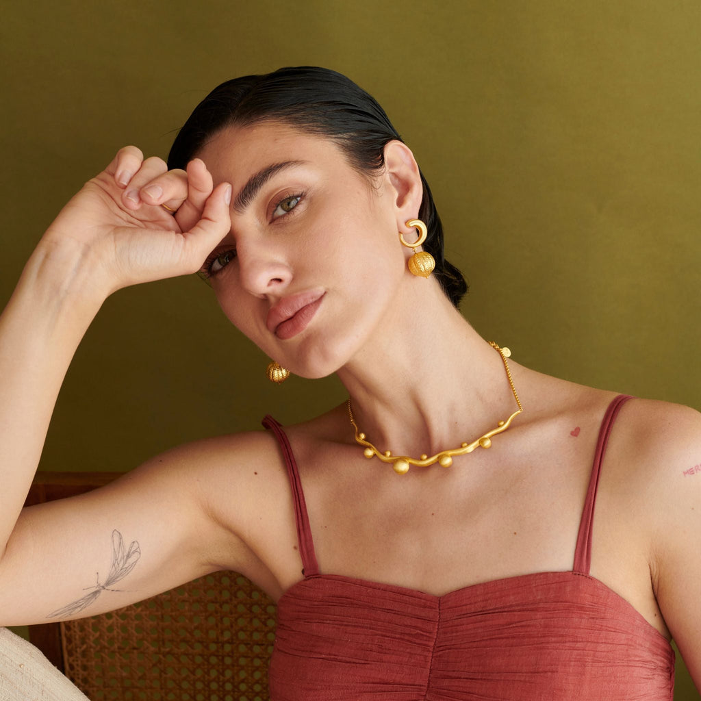 Swirl Enamel Drop Earring by The Loom Art with Long Earrings, Orbis by The Loom Art at Kamakhyaa for sustainable fashion