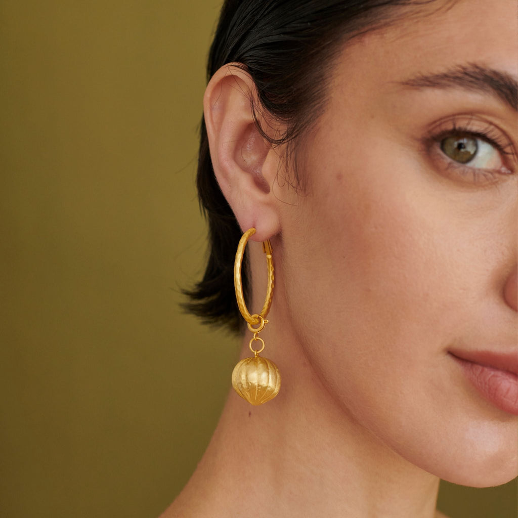 Textured Hoops without charm by The Loom Art with Charms, Orbis by The Loom Art, Pendants at Kamakhyaa for sustainable fashion