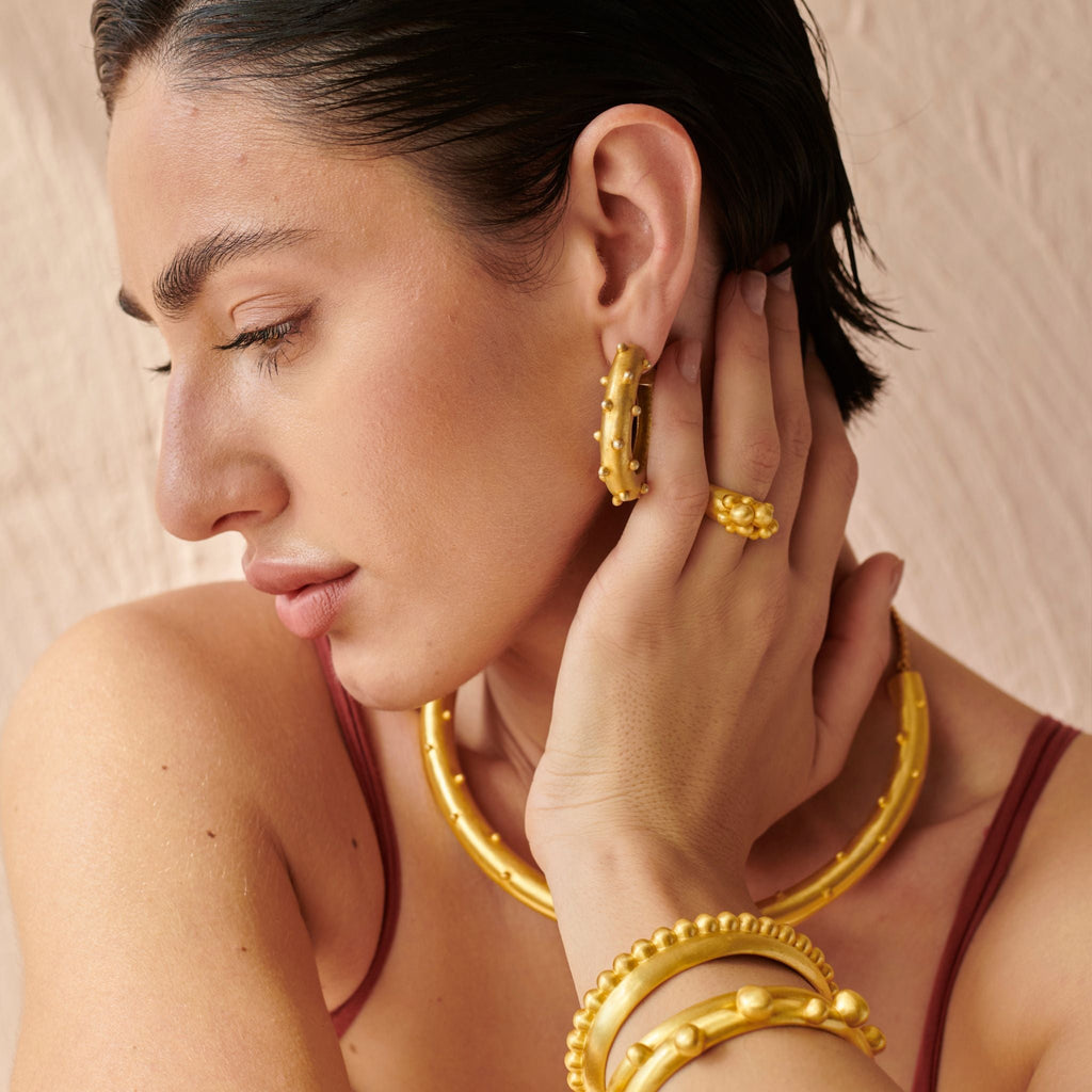 Roundelle Earrings by The Loom Art with Orbis by The Loom Art, Stud Earrings at Kamakhyaa for sustainable fashion