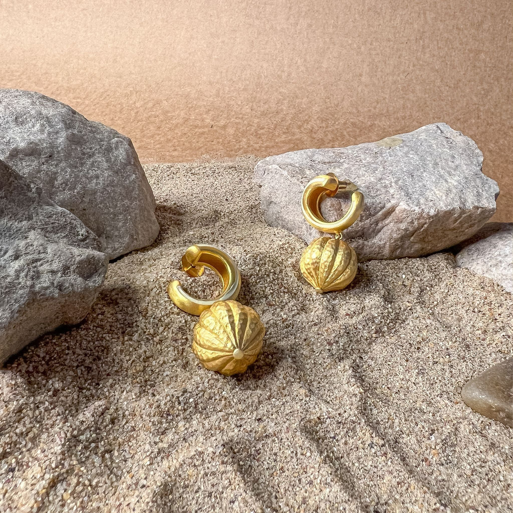 Swirl Enamel Drop Earring by The Loom Art with Long Earrings, Orbis by The Loom Art at Kamakhyaa for sustainable fashion