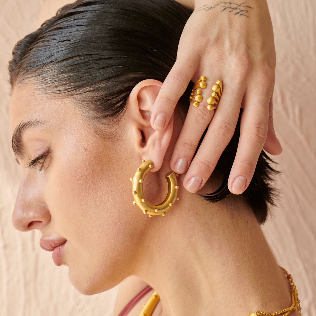Roundelle Earrings by The Loom Art with Orbis by The Loom Art, Stud Earrings at Kamakhyaa for sustainable fashion