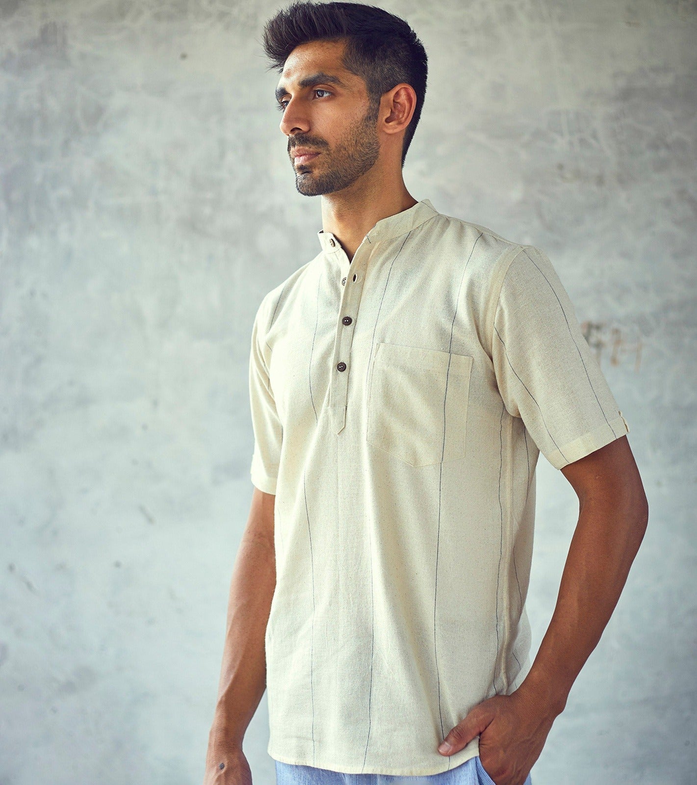 White Cotton Mens T-Shirt by Khara Kapas with Casual Wear, Cotton, For Siblings, Natural, New, Regular Fit, Solid Selfmade, Solids, T-Shirts, Tops, White at Kamakhyaa for sustainable fashion