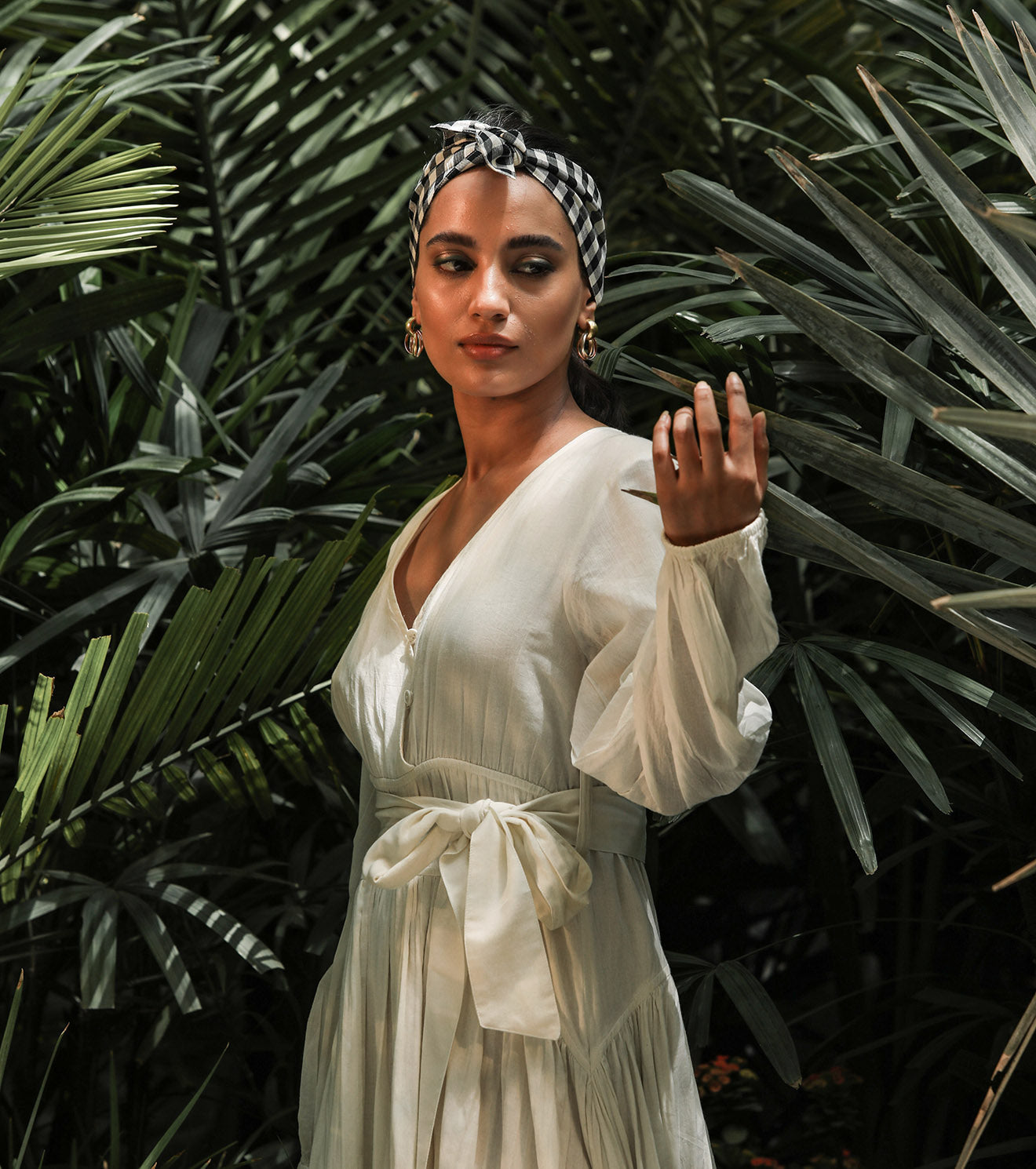 White Maxi Dress by Khara Kapas with Another Day In Paradise by Khara Kapas, Lost In Paradise by Khara Kapas, Maxi Dresses, Mul Cotton, Natural, Regular Fit, Resort Wear, Solids, White, Womenswear, Wrap Dresses at Kamakhyaa for sustainable fashion