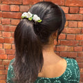 White Mogra Crochet Hair Clip by Ikriit'm with Cotton yarn, Crochet, Free Size, Hair Clip, Ikriit'm, Made from Natural Materials, Stainless Steel, White, Women Led Designer at Kamakhyaa for sustainable fashion