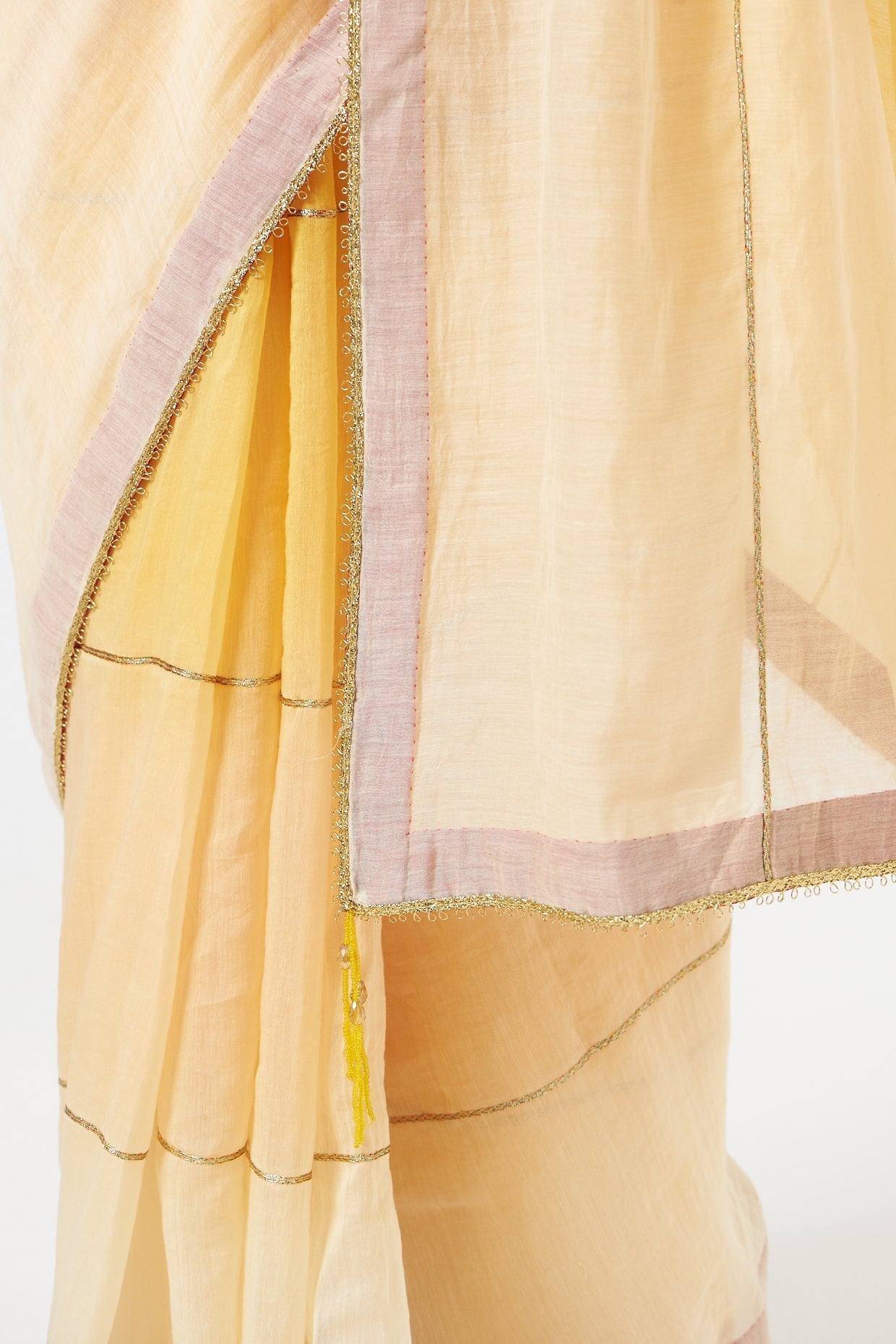 Yellow Ombre Saree + Peticot at Kamakhyaa by Ahmev. This item is Casual Wear, Festive '22, For Mother, Free Size, Indian Wear, July Sale, July Sale 2023, Natural, New, Ombre & Dyes, Regular Fit, Saree Sets, Silk Chanderi, Womenswear, Yellow