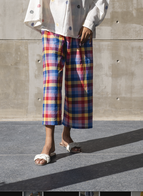Circus Pants by Araayeh with Artisan Made, Checks, Handwoven Cotton, Multicolor, Pants, Work Wear at Kamakhyaa for sustainable fashion