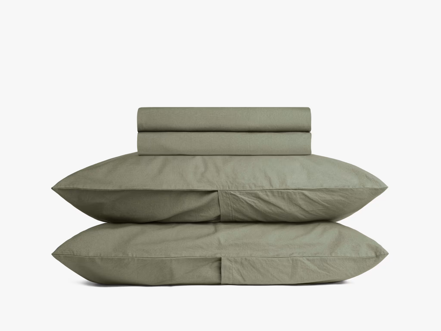 Sage Green Oasis 300 TC|400 TC|500 TC Flat Sheet Set by Aetherea with Plain Bedsheets at Kamakhyaa for sustainable fashion