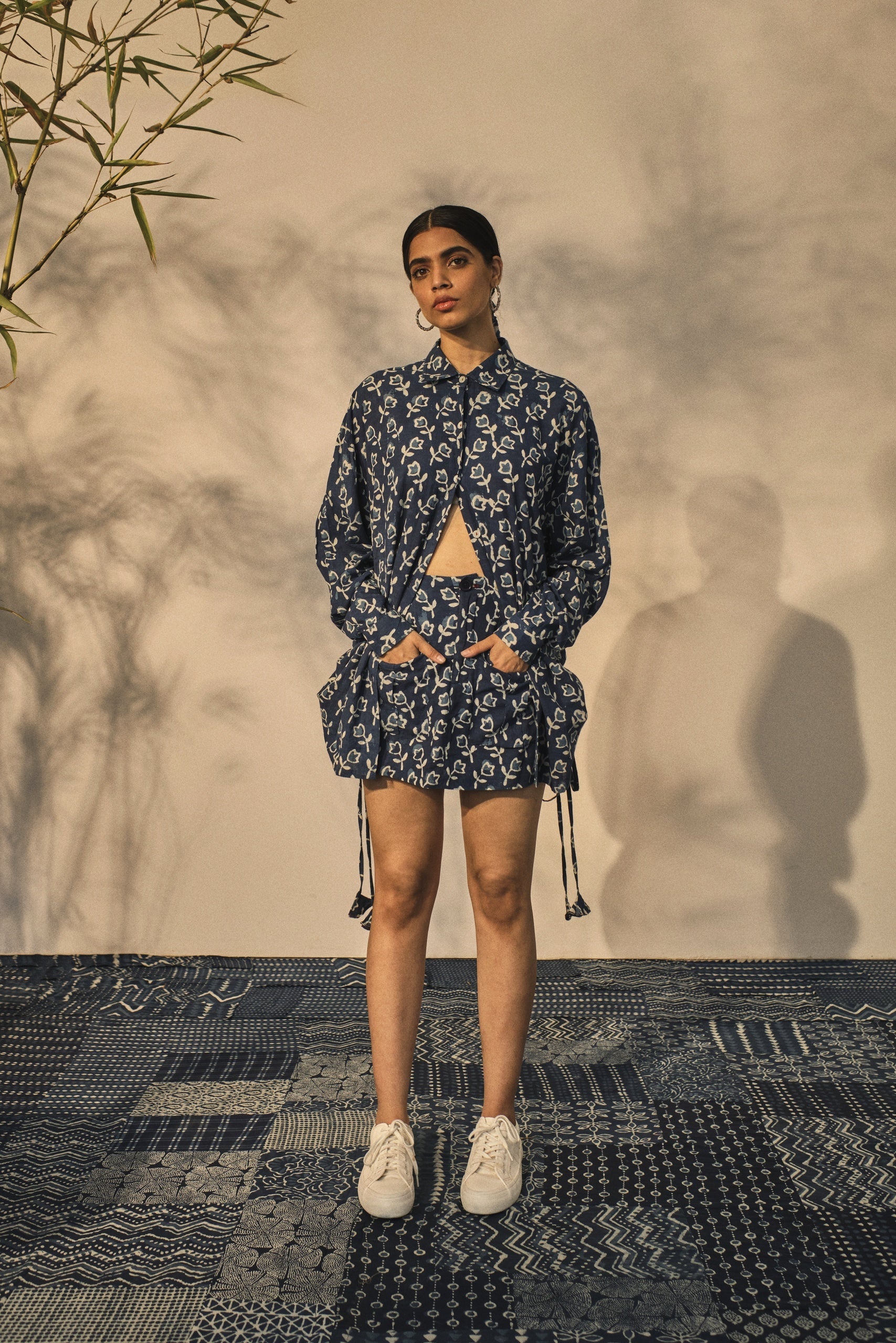 Fleur Shirt by Akashii Clothing with CO-ORD SETS, Neeli'23, Top at Kamakhyaa for sustainable fashion