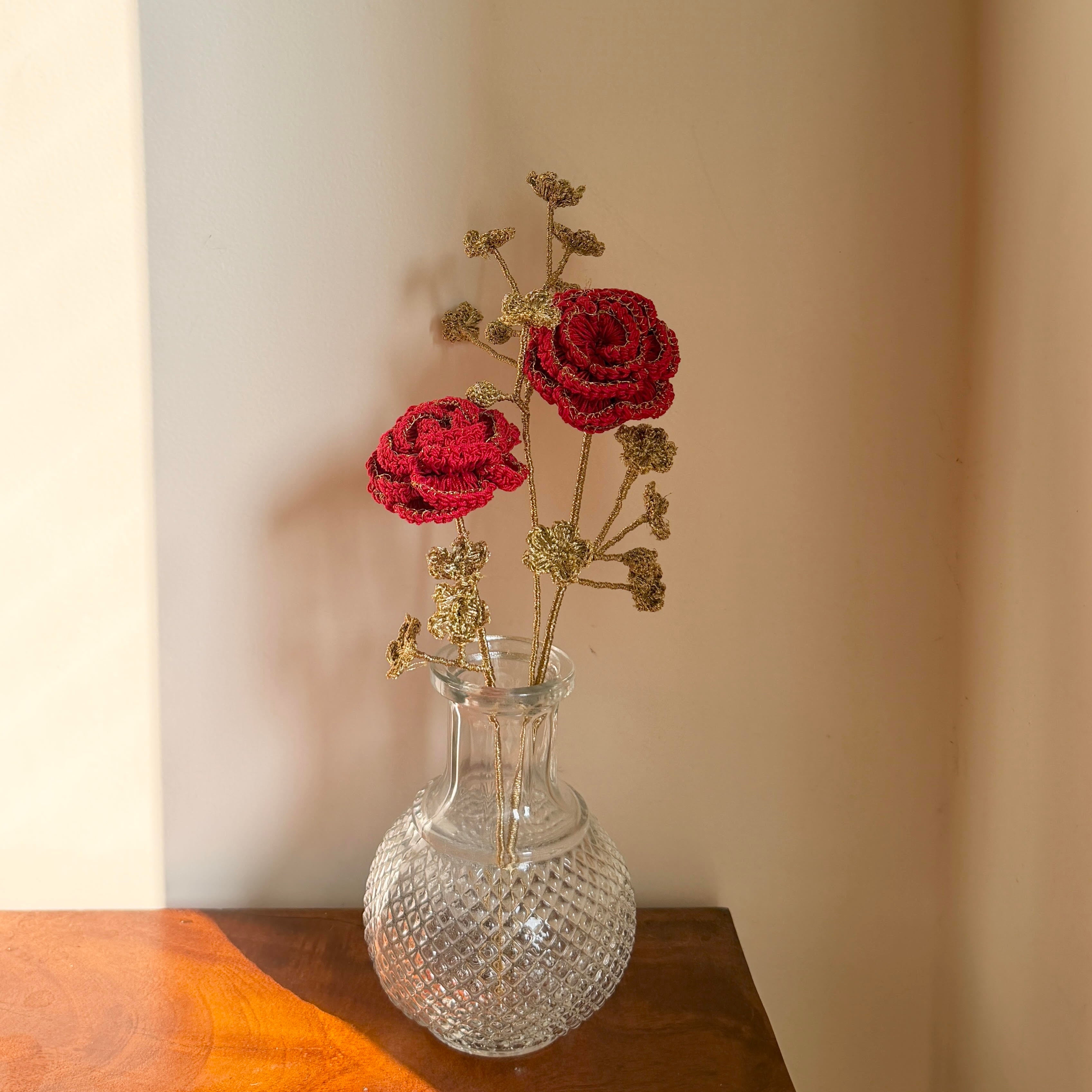 Set of Zari Ruhani and Gul Blooms Set of 2 Bouquet by Ikriit'm with bouquet, Decor at Kamakhyaa for sustainable fashion