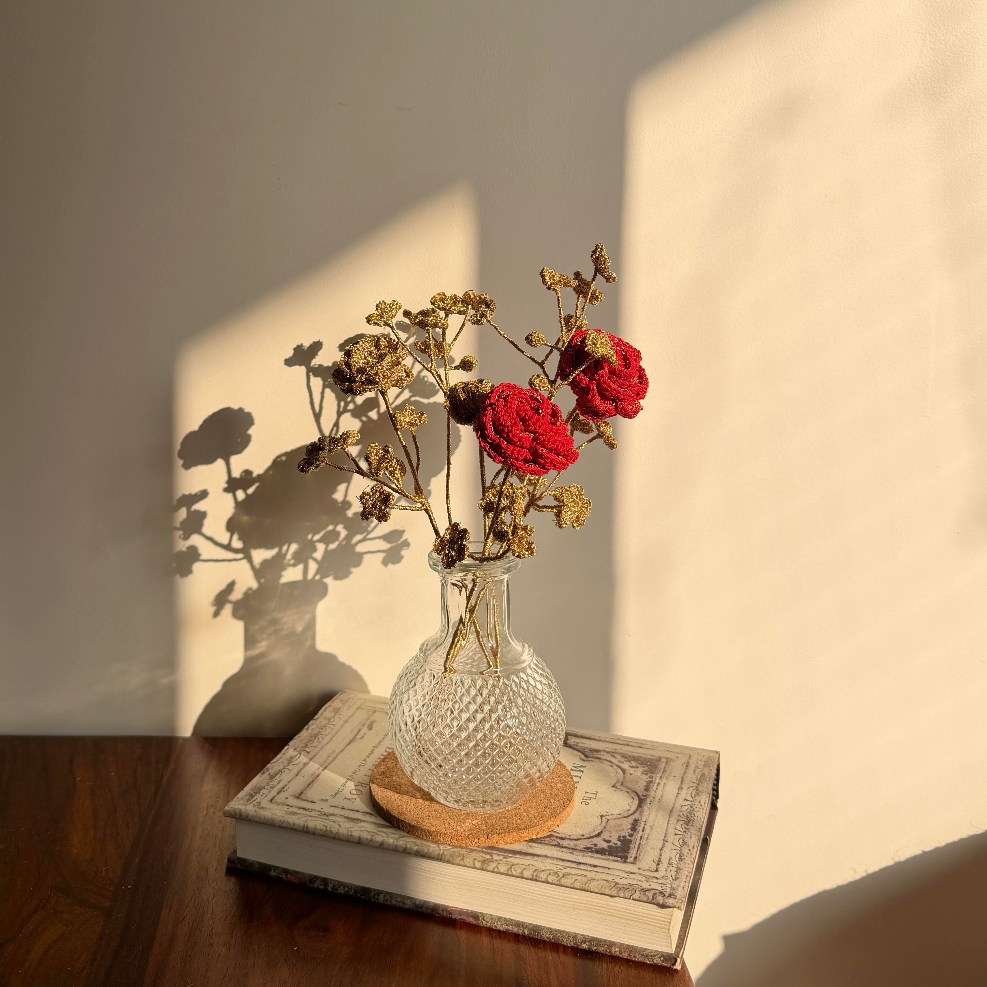 Set of Zari Ruhani and Gul Blooms Set of 2 Bouquet by Ikriit'm with bouquet, Decor at Kamakhyaa for sustainable fashion