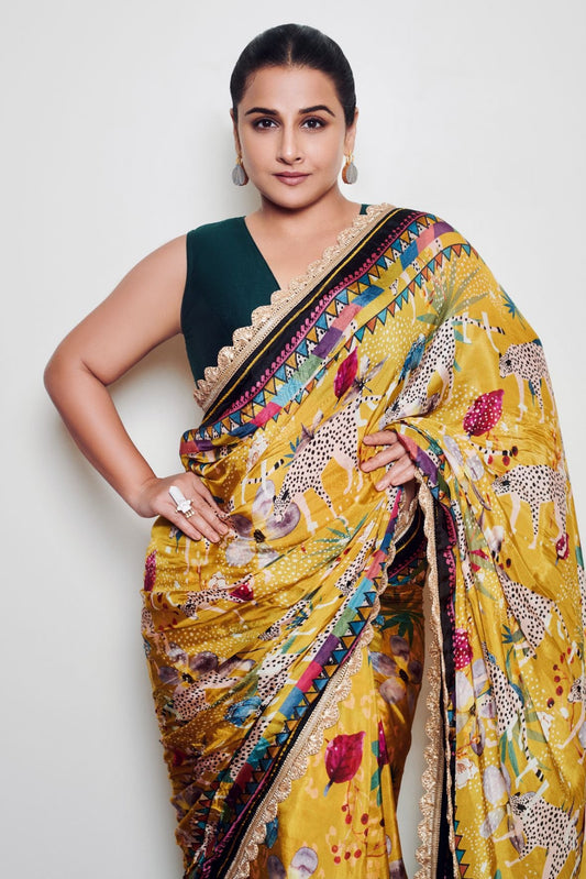 FLORA FAUNA PRINTED SAREE by devyanimehrotra.com with at Kamakhyaa for sustainable fashion