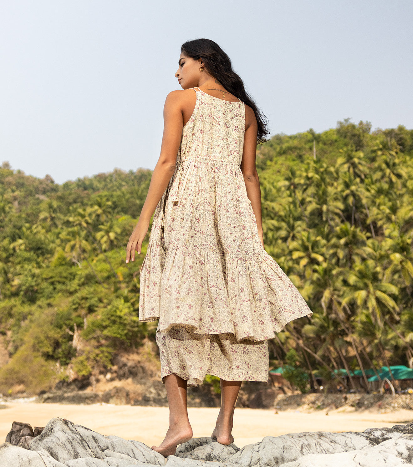 Beige Two Piece Set by Khara Kapas with Beige, Co-ord Sets, Cotton, Natural, Oh Carol, Oh Carol by Khara Kapas, Regular Fit, Resort Wear, Solids, Travel, Travel Co-ords, Vacation, Womenswear at Kamakhyaa for sustainable fashion