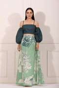 Green Co-ord Set by MOH-The Eternal Dhaga with 100% pure cotton, Cotton, Green, Moh-The eternal Dhaga, Natural, Party Wear, Party Wear Co-ords, Prints, Regular Fit, Womenswear at Kamakhyaa for sustainable fashion