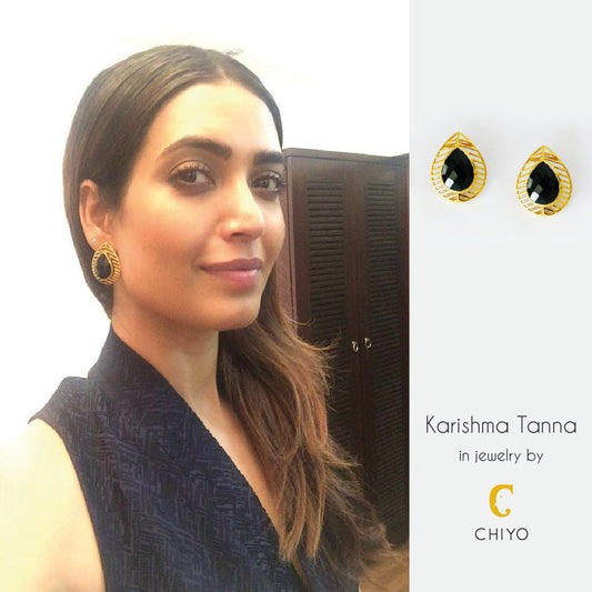 Akan Tribal Earrings by Chiyo with Black, Brass, Earrings, Free Size, Gold Plated, jewelry, Office Wear, Office Wear Jewellery, Re-polishable, Solids, Stud Earrings at Kamakhyaa for sustainable fashion