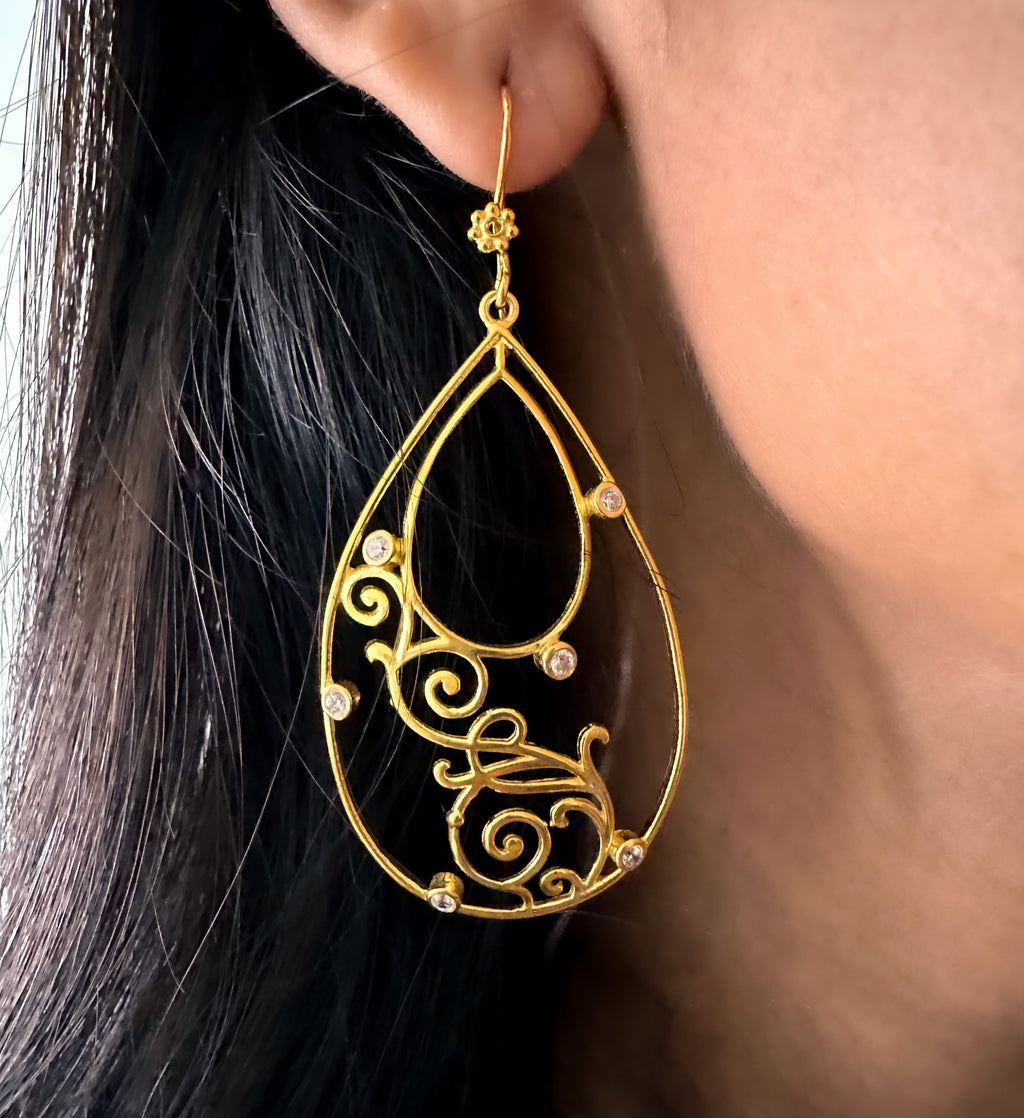 Bewitch Earrings by Chiyo with Brass, Casual Wear, Earrings, Festive Jewellery, Festive Wear, Free Size, Gold, Gold Plated, jewelry, Re-polishable, Solids at Kamakhyaa for sustainable fashion