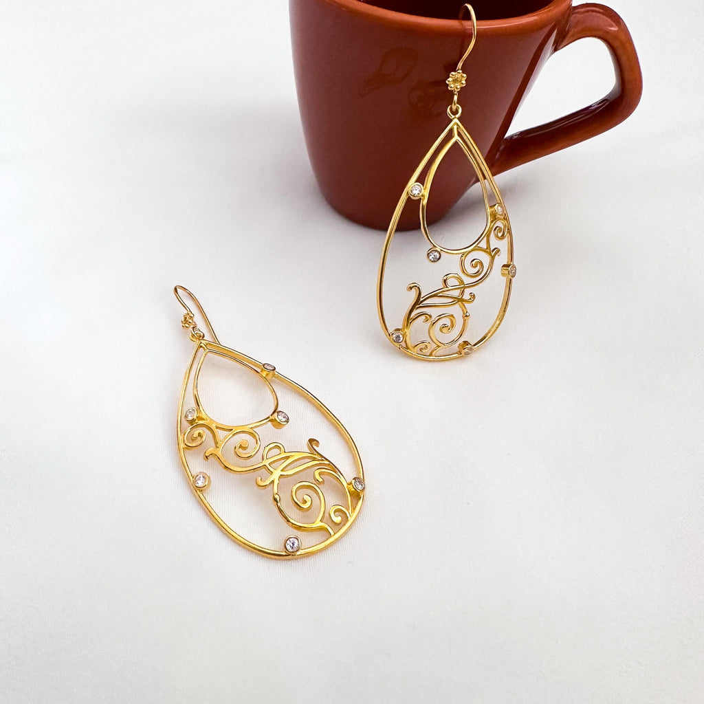 Bewitch Earrings by Chiyo with Brass, Casual Wear, Earrings, Festive Jewellery, Festive Wear, Free Size, Gold, Gold Plated, jewelry, Re-polishable, Solids at Kamakhyaa for sustainable fashion
