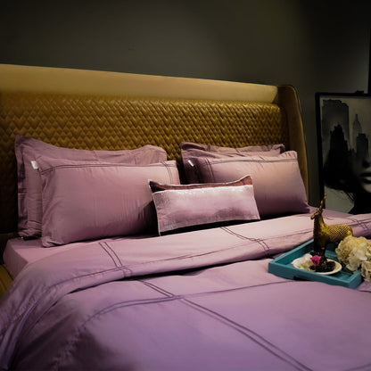 Piped Up Duvet Cover by Aetherea with 500 TC, Cushion, Duvet Covers, Pink, Piping at Kamakhyaa for sustainable fashion