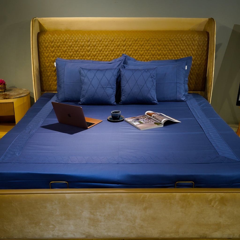 Majestic Sapphire Diamond Simplicity by Aetherea with Designer Bedsheets at Kamakhyaa for sustainable fashion