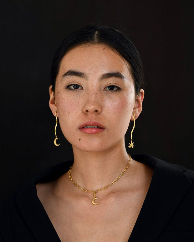 Gold Brass Linked Necklaces by The Loom Art with Brass, Cosmic Dream by The Loom Art, Fashion Jewellery, Free Size, Gold, Gold Plated, jewelry, Less than $50, Natural, Necklaces, Products less than $25 at Kamakhyaa for sustainable fashion