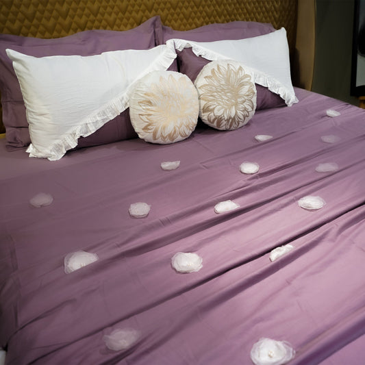 Whispering Lily by Aetherea with Bed Covers, Cushion, Flower, Frills, Home, Lavender, Purple, White at Kamakhyaa for sustainable fashion