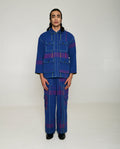 Handwoven Blue Multi Colored Cotton Shirt Jacket by Rias Jaipur with 100% Cotton, Blue, Casual wear, Multicolor, Natural, Overlays, RE 2.O, RE 2.O by Rias Jaipur, Relaxed, Stripes, Unisex, Womenswear at Kamakhyaa for sustainable fashion
