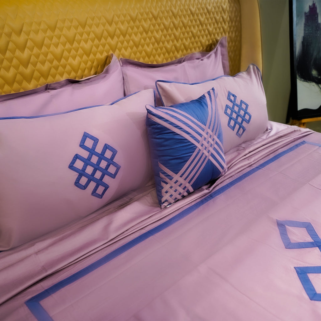 Misty Mauve Abstract Fusion Pillow Cover by Aetherea with 100% Cotton, 300 TC, 500 TC, Pillow Cover, Plain, Purple, Royal Blue, Solid at Kamakhyaa for sustainable fashion