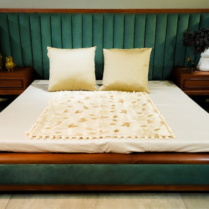 Harmony Panel by Aetherea with Bed Throws, Beige, Sheer, Silk, Upcycled at Kamakhyaa for sustainable fashion