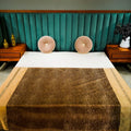 Gradient Throw by Aetherea with Bed Throws, Brown, Coffee, Silk, Throws, Upcycled at Kamakhyaa for sustainable fashion