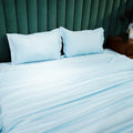 Baby Blue Breeze by Aetherea with 100% Cotton, 300 TC, 400 TC, 500 TC, Baby Blue, Bedsheets, King, Plain, Plain Bedsheets, Queen, Solid at Kamakhyaa for sustainable fashion