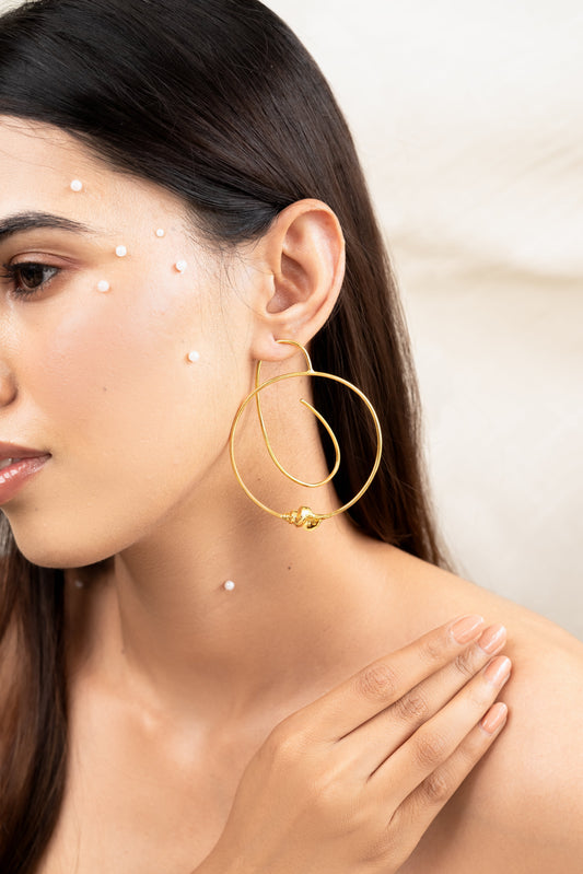 Conch shell Cuff Earrings by Amalgam By Aishwarya with All Occasions, Brass, Earrings, Fashion Jewellery, Gold, Gold Plated, Handcrafted Jewellery, jewelry, Natural, Sea Of Hope at Kamakhyaa for sustainable fashion