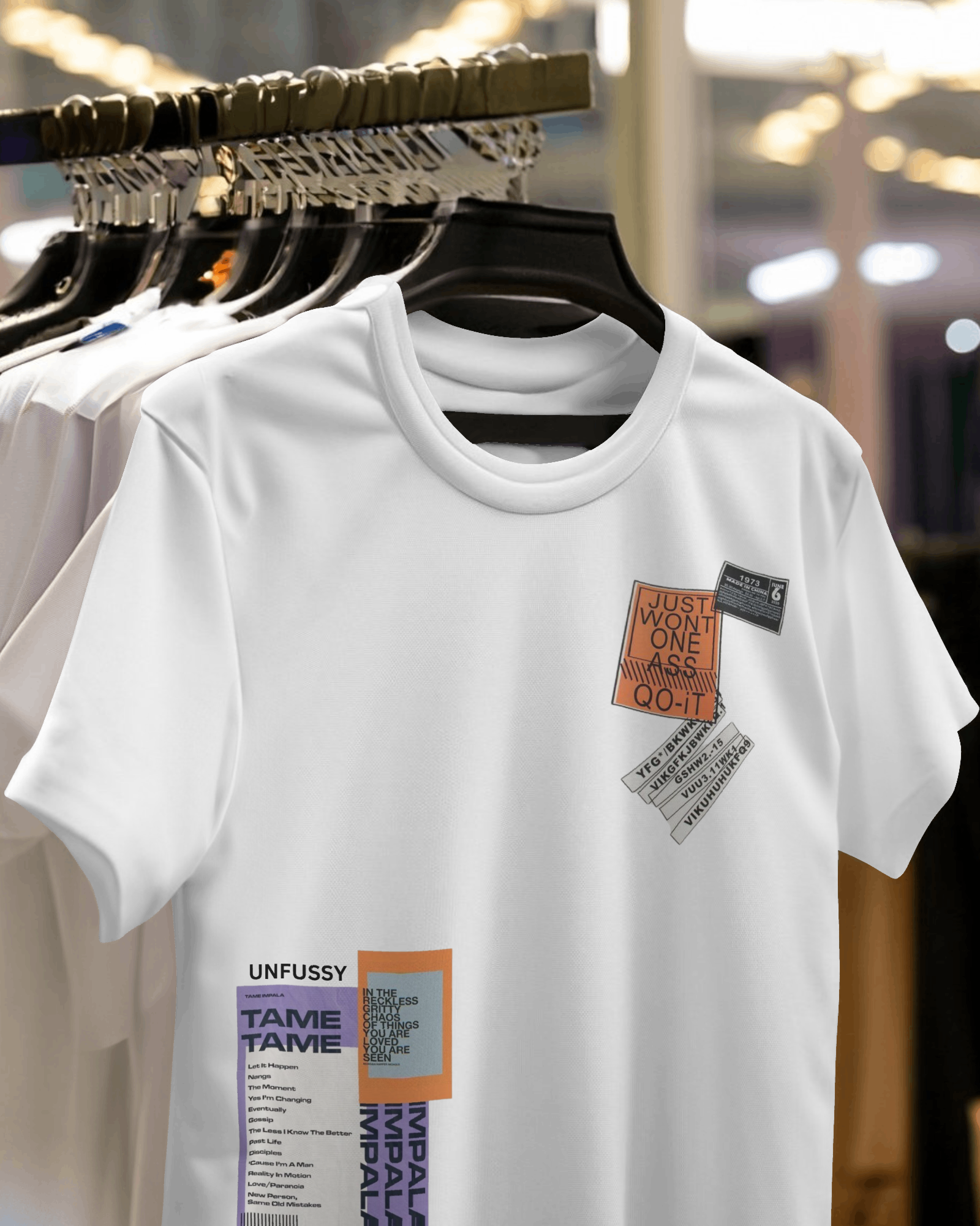 Patch Up 100% Cotton Oversized White T-shirt by Unfussy with 100% cotton, Casual Wear, Organic, Oversized Fit, Printed, T-Shirts, Unfussy, Unisex, White, Womenswear at Kamakhyaa for sustainable fashion