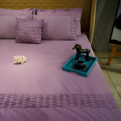 Misty Mauve Honeycomb Serenity by Aetherea with Designer Bedsheets at Kamakhyaa for sustainable fashion