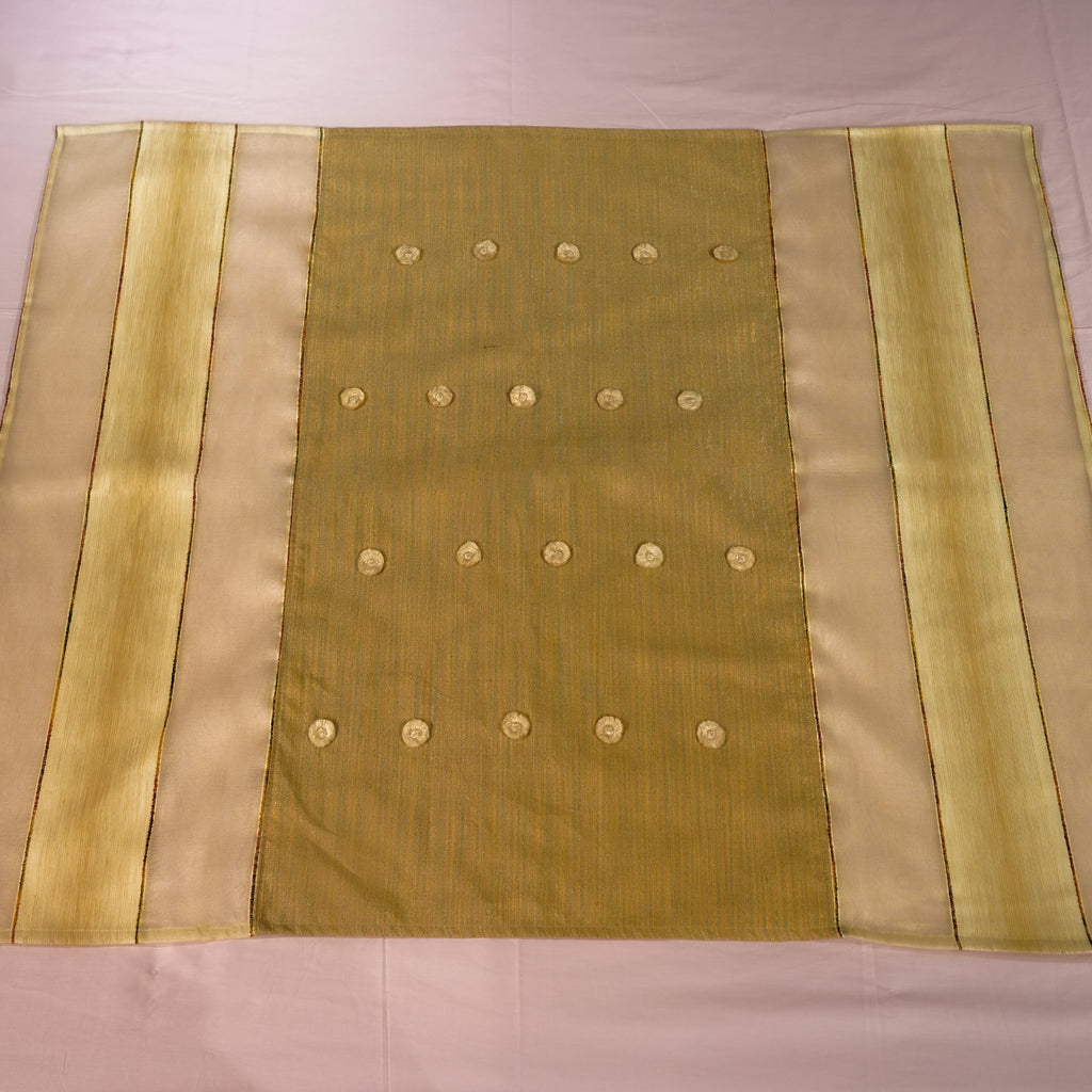 Blossom Whimsy by Aetherea with Bed Throws, Beige, Sheer, Silk, Upcycled at Kamakhyaa for sustainable fashion