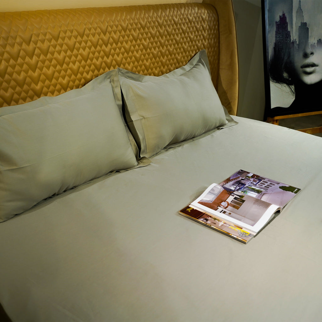 Sage Green Oasis Pillow Cover by Aetherea with Pillow Cover at Kamakhyaa for sustainable fashion