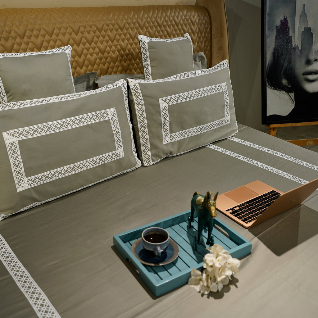 Mystic Moss Cotton Bloom Pillow Cover by Aetherea with 100% Cotton, 300 TC, 500 TC, Pillow Cover, Plain, Sage Green, Solid at Kamakhyaa for sustainable fashion