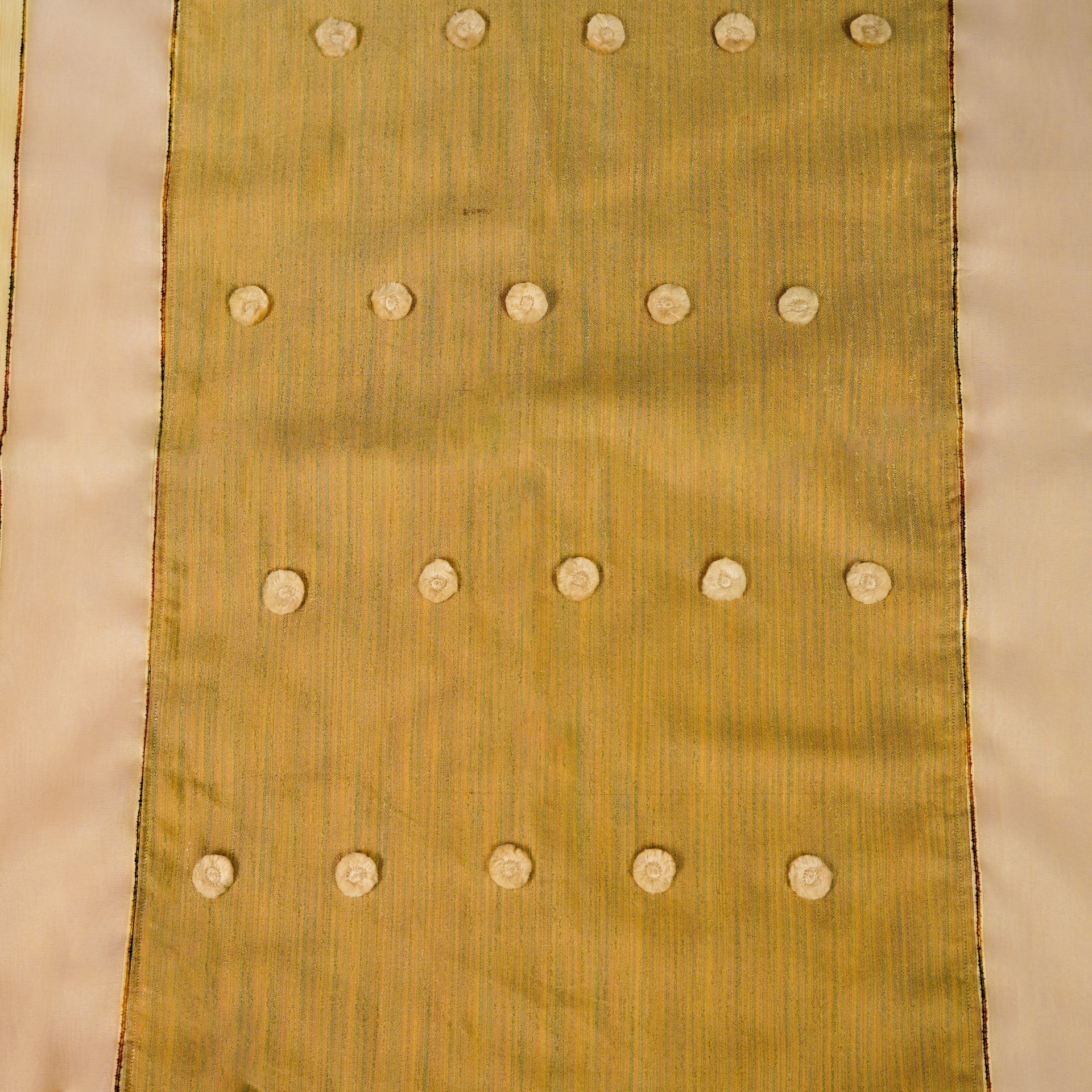 Blossom Whimsy by Aetherea with Bed Throws, Beige, Sheer, Silk, Upcycled at Kamakhyaa for sustainable fashion