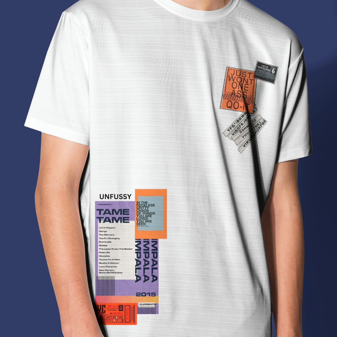 Patch Up 100% Cotton Oversized White T-shirt by Unfussy with 100% cotton, Casual Wear, Organic, Oversized Fit, Printed, T-Shirts, Unfussy, Unisex, White, Womenswear at Kamakhyaa for sustainable fashion