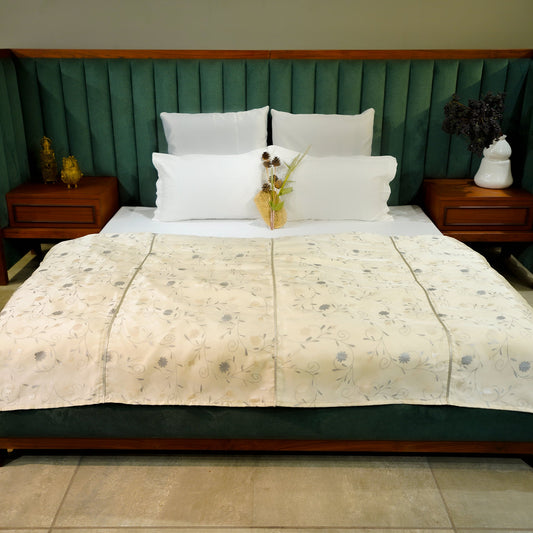 Gossamer Delight by Aetherea with Bed Throws, Satin, Sheer, Upcycled, White at Kamakhyaa for sustainable fashion