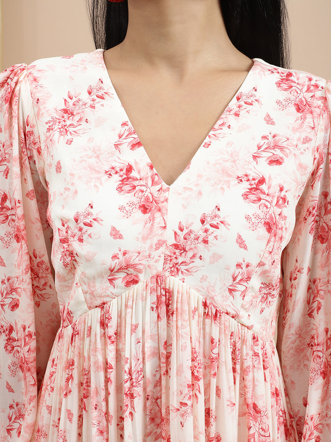 Certified Bemberg Satin Blue Floral Tier Dress by Ewoke with Bemberg, Best Selling, Festive 23, Mini Dresses, Natural with azo free dyes, Prints, Relaxed Fit, Resort Wear, Satin, Tiered Dress, Womenswear at Kamakhyaa for sustainable fashion