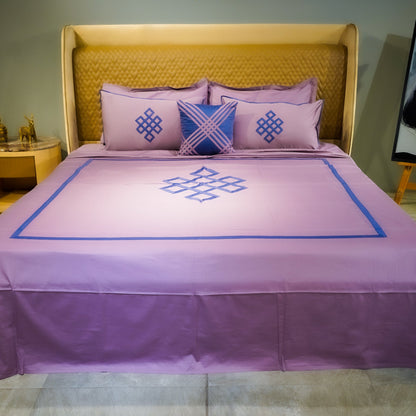 Misty Mauve Abstract Fusion Set by Aetherea with 100% Cotton, 300 TC, 500 TC, Bed Sets, Purple, Solid at Kamakhyaa for sustainable fashion