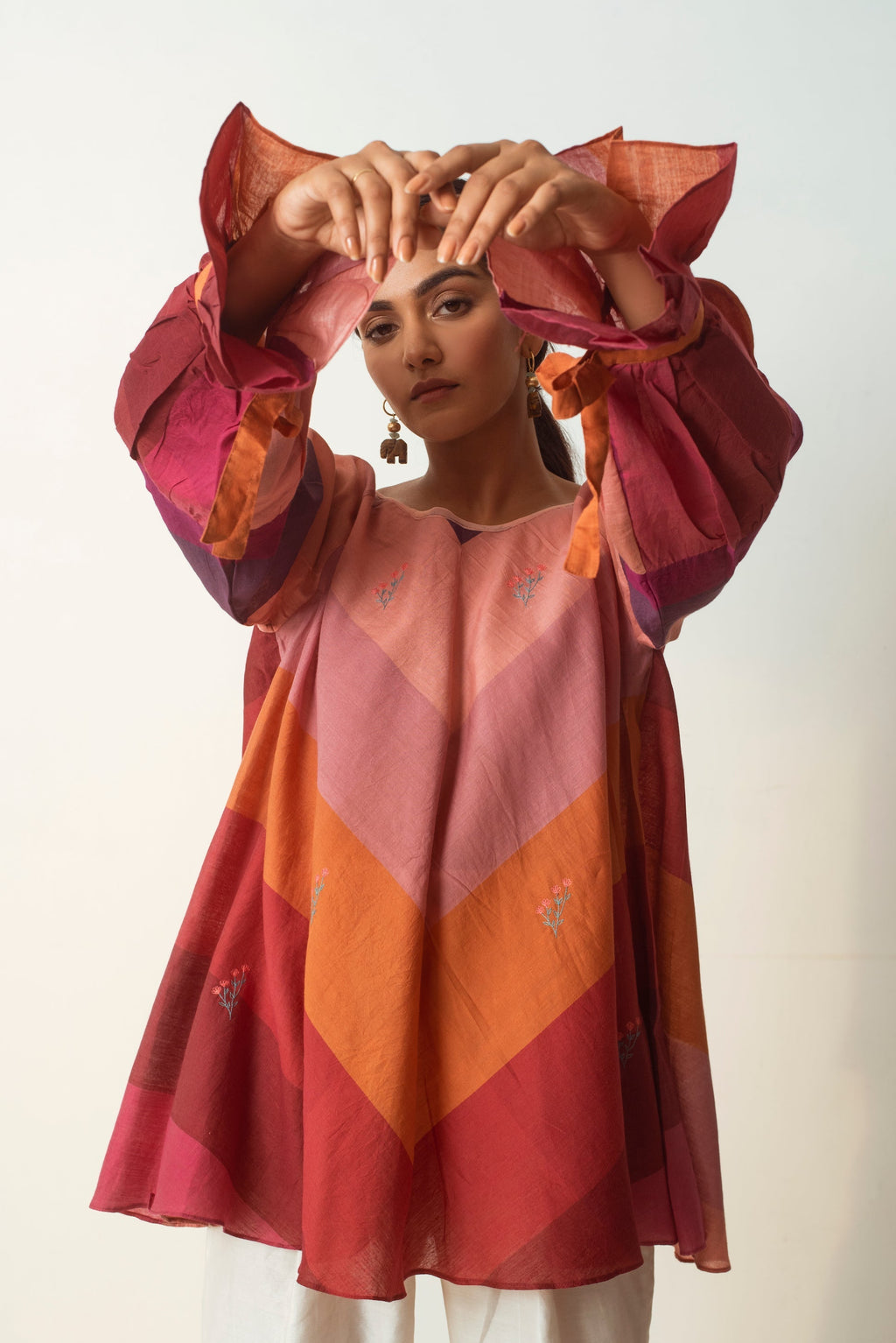 Colors In My Loom by The Loom Art with Capsule by The Loom Art, Handwoven silk, July Sale, July Sale 2023, Multicolor, Natural, Party Wear, Prints, Regular Fit, Tops, Tunic Tops, Womenswear at Kamakhyaa for sustainable fashion