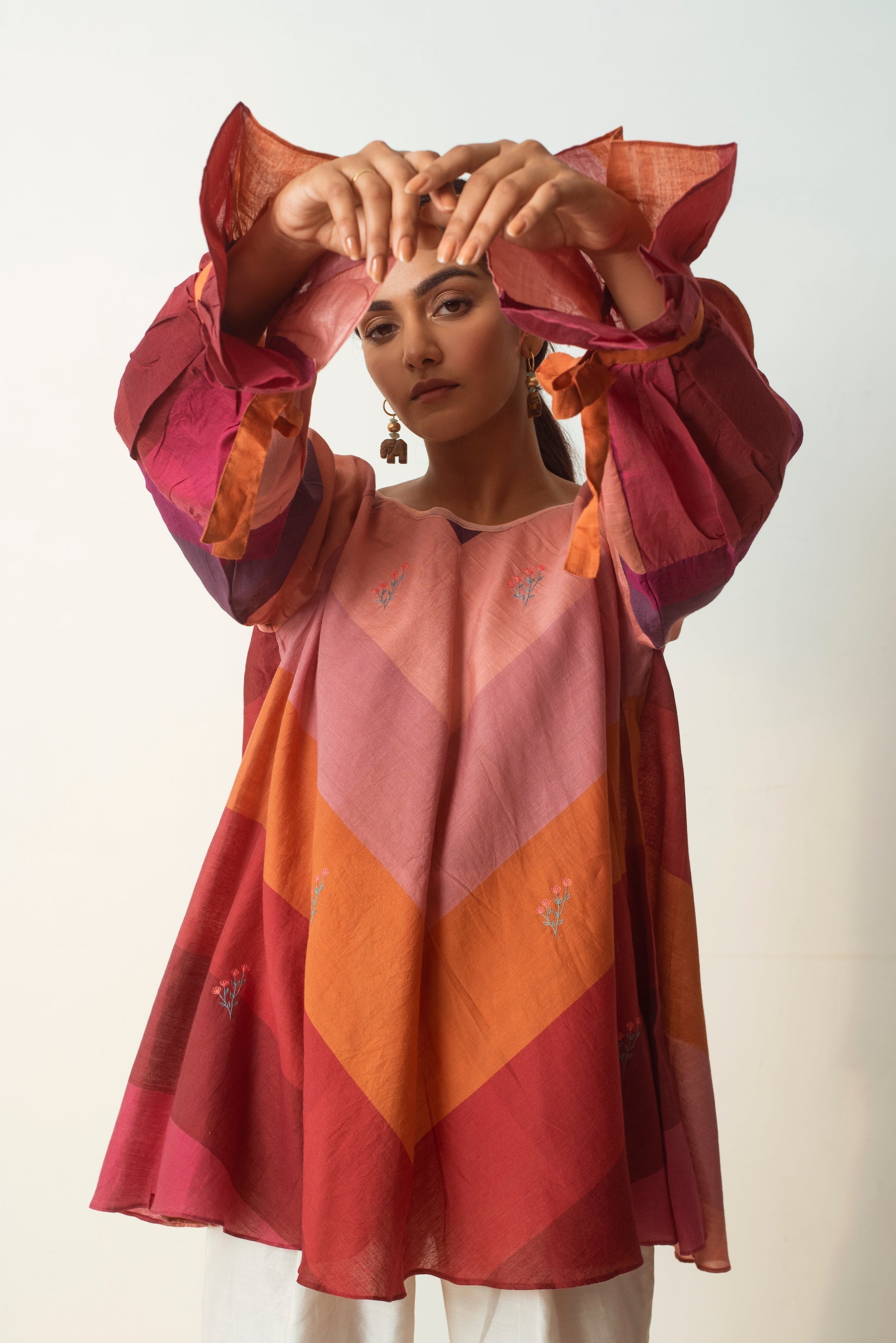 Colors In My Loom by The Loom Art with Capsule by The Loom Art, Handwoven silk, July Sale, July Sale 2023, Multicolor, Natural, Party Wear, Prints, Regular Fit, Tops, Tunic Tops, Womenswear at Kamakhyaa for sustainable fashion