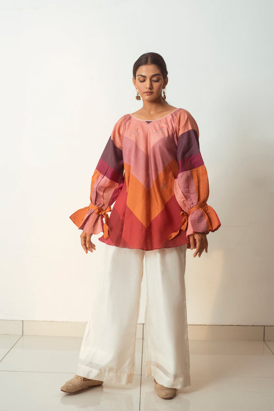 Colors In My Loom by The Loom Art with Capsule by The Loom Art, Handwoven silk, July Sale, July Sale 2023, Multicolor, Natural, Party Wear, Prints, Regular Fit, Tops, Tunic Tops, Womenswear at Kamakhyaa for sustainable fashion