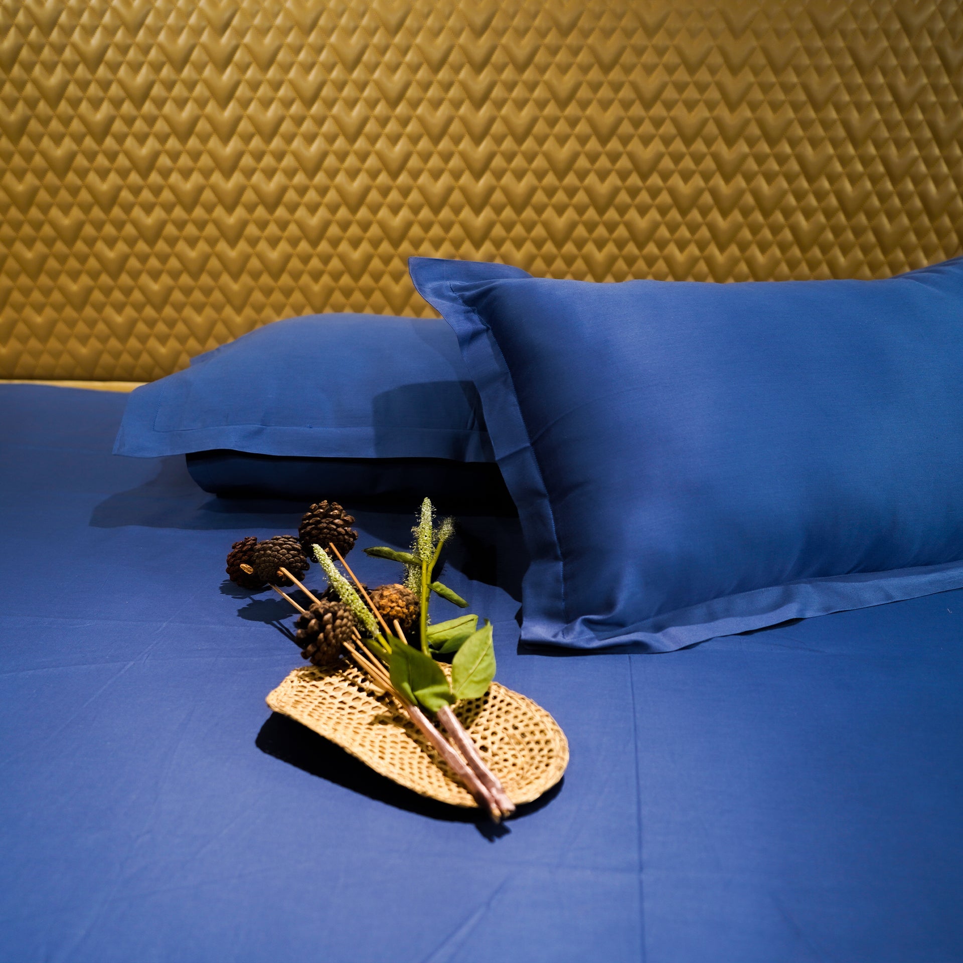 Blue Horizon Pillow Cover by Aetherea with Pillow Cover at Kamakhyaa for sustainable fashion