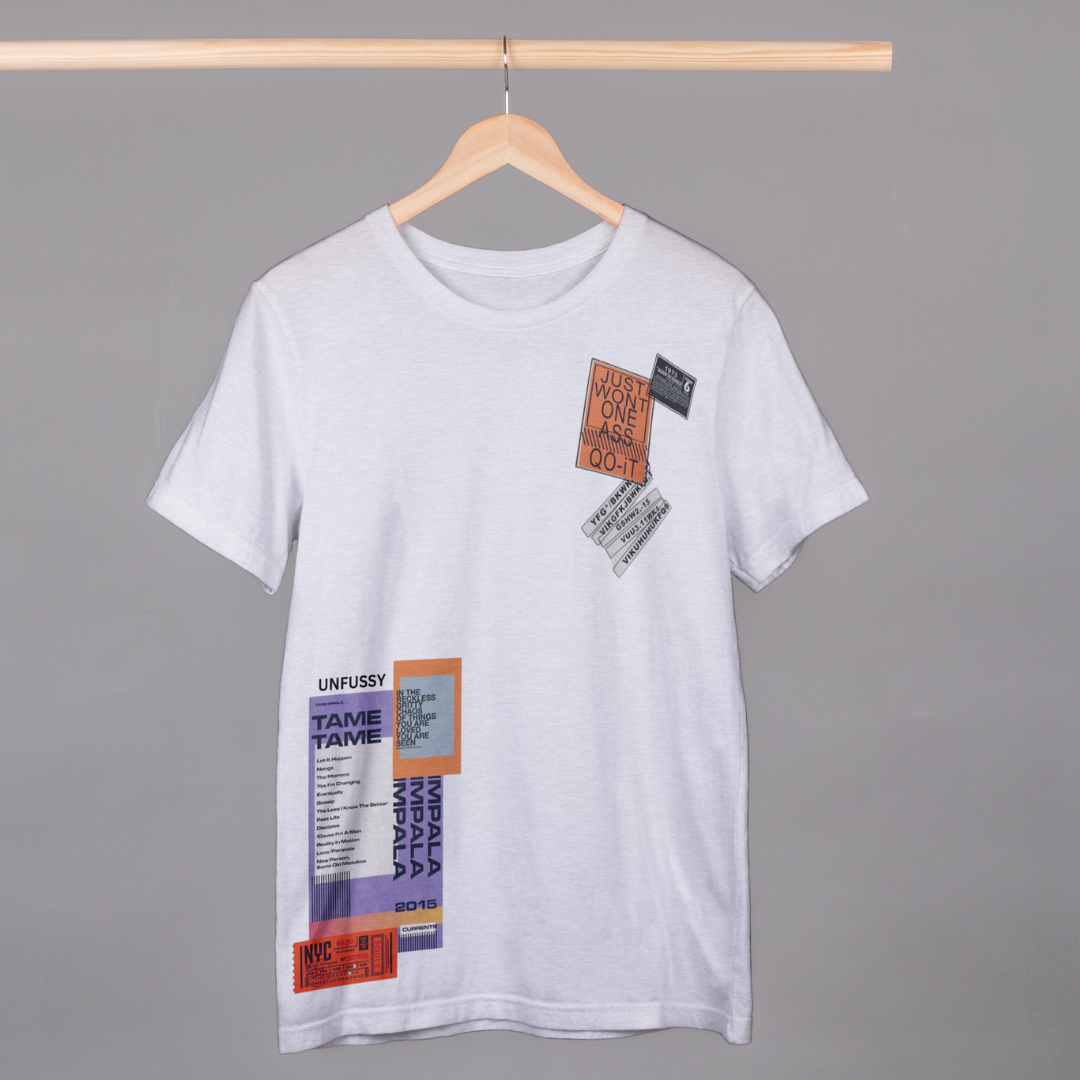 Patch Up 100% Cotton Oversized White T-shirt by Unfussy with 100% cotton, Casual Wear, Organic, Oversized Fit, Printed, T-Shirts, Unfussy, Unisex, White, Womenswear at Kamakhyaa for sustainable fashion