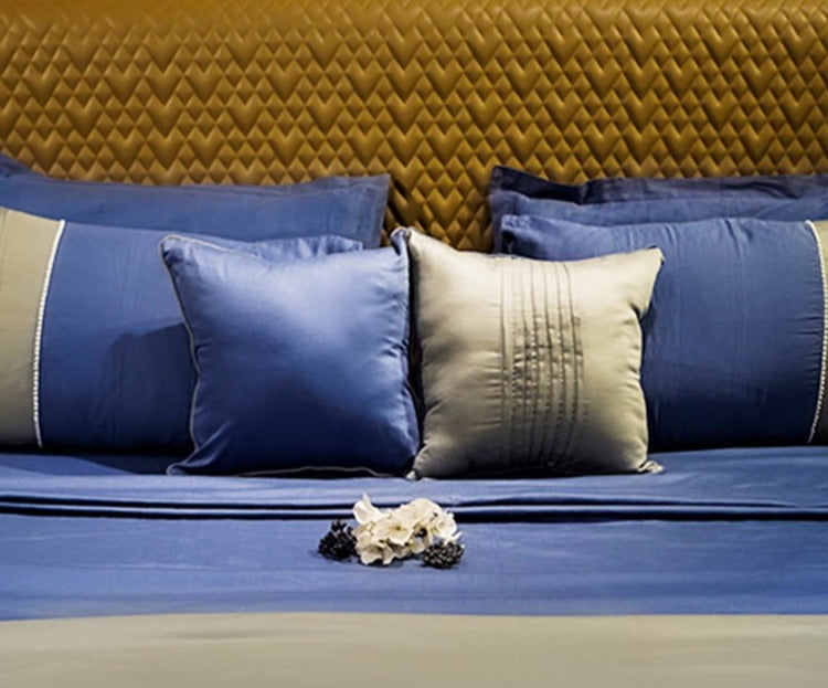 Colorplay Stripe Cushion Cover by Aetherea with 100% Cotton, 300 TC, 400 TC, 500 TC, Cushion covers, Plain, Royal Blue, Sage Green, Solid at Kamakhyaa for sustainable fashion