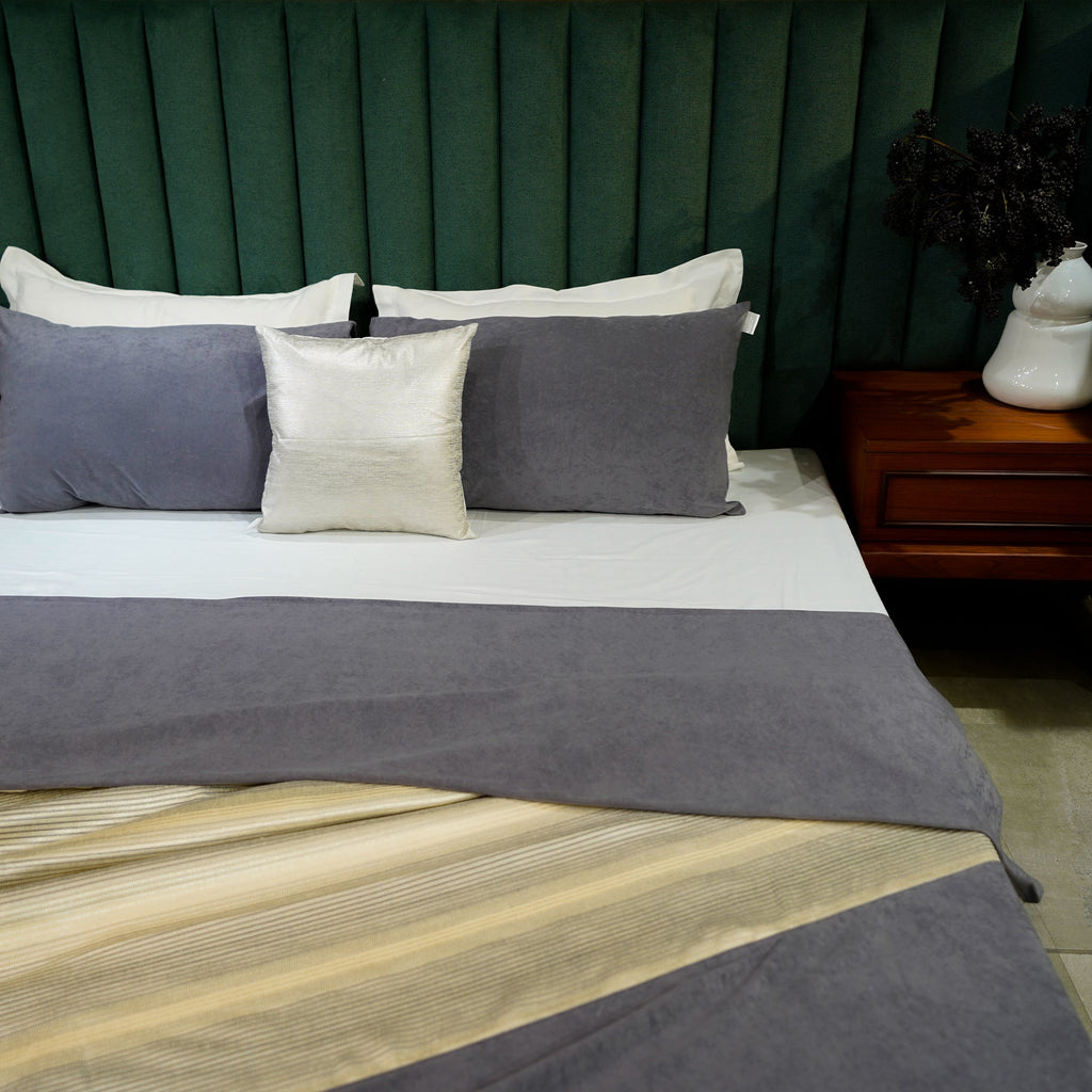 Modern Charcoal Cushion Cover by Aetherea with 100% Cotton, Cotton, Cushion covers, Light Grey, Sheer, Upcycled, White at Kamakhyaa for sustainable fashion